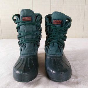 Vintage Sorel Winter Snow Boots Green Rubber